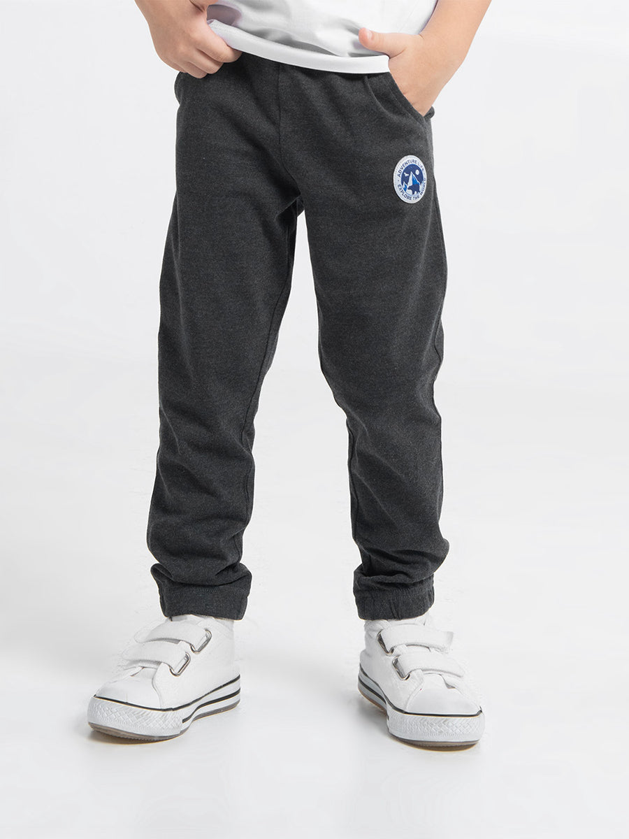 Boys Grey Pants with Adventure Explorer Logo