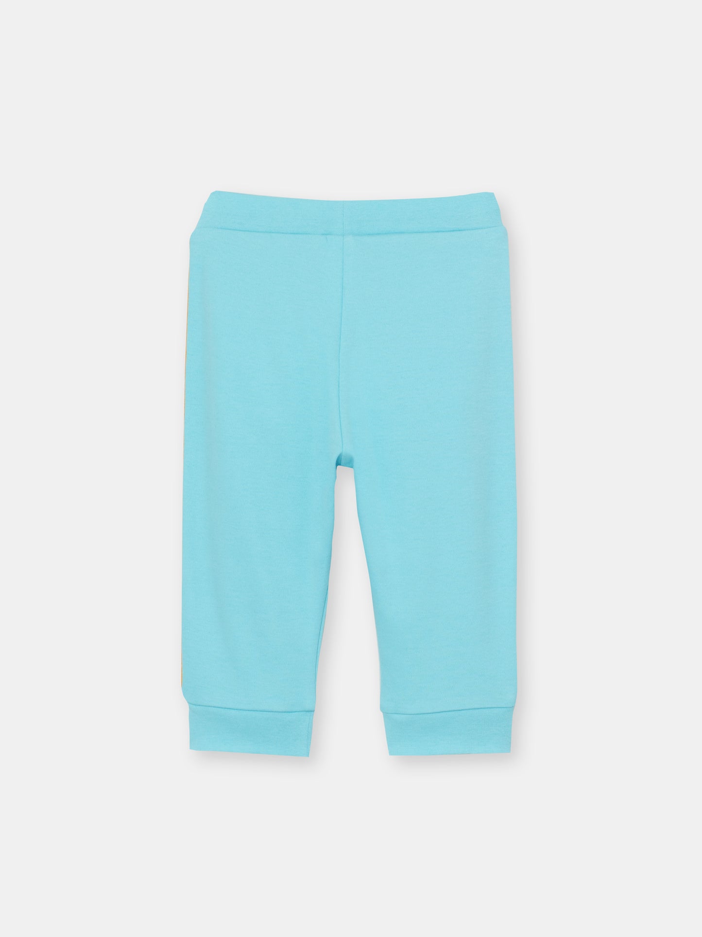 CWNB 70082-43-285 - Cherubino newborn baby boys sky blue pants with hello elefunto embroidery - back