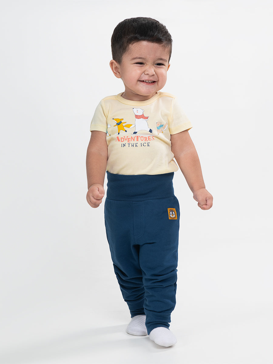 Baby Boys Ecru T-shirt with Ice Adventures Print