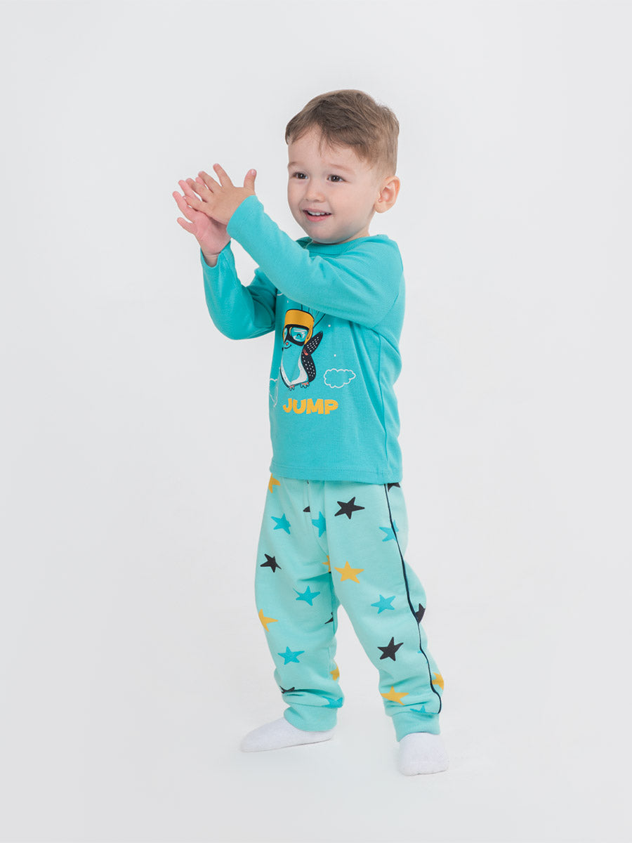 Baby Boys Atlantis Long Sleeve T-shirt with Penguin Jump Print
