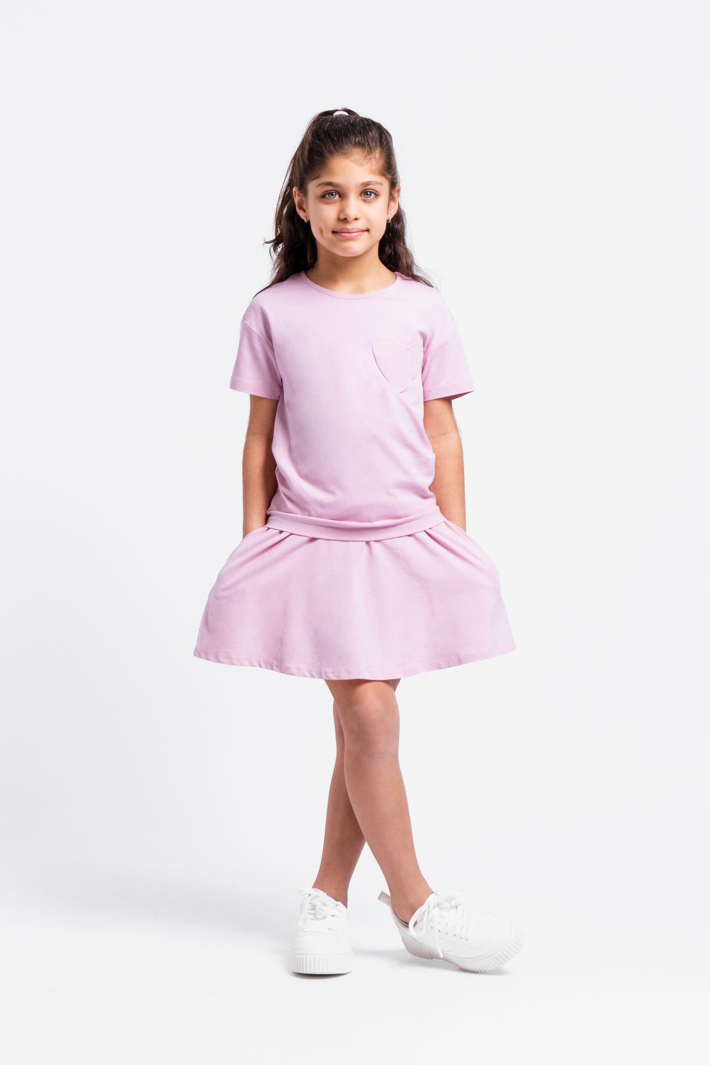 Cherubino Girls' Pretty in Pink Valentine’s Day Skort - Soft Pink Edition