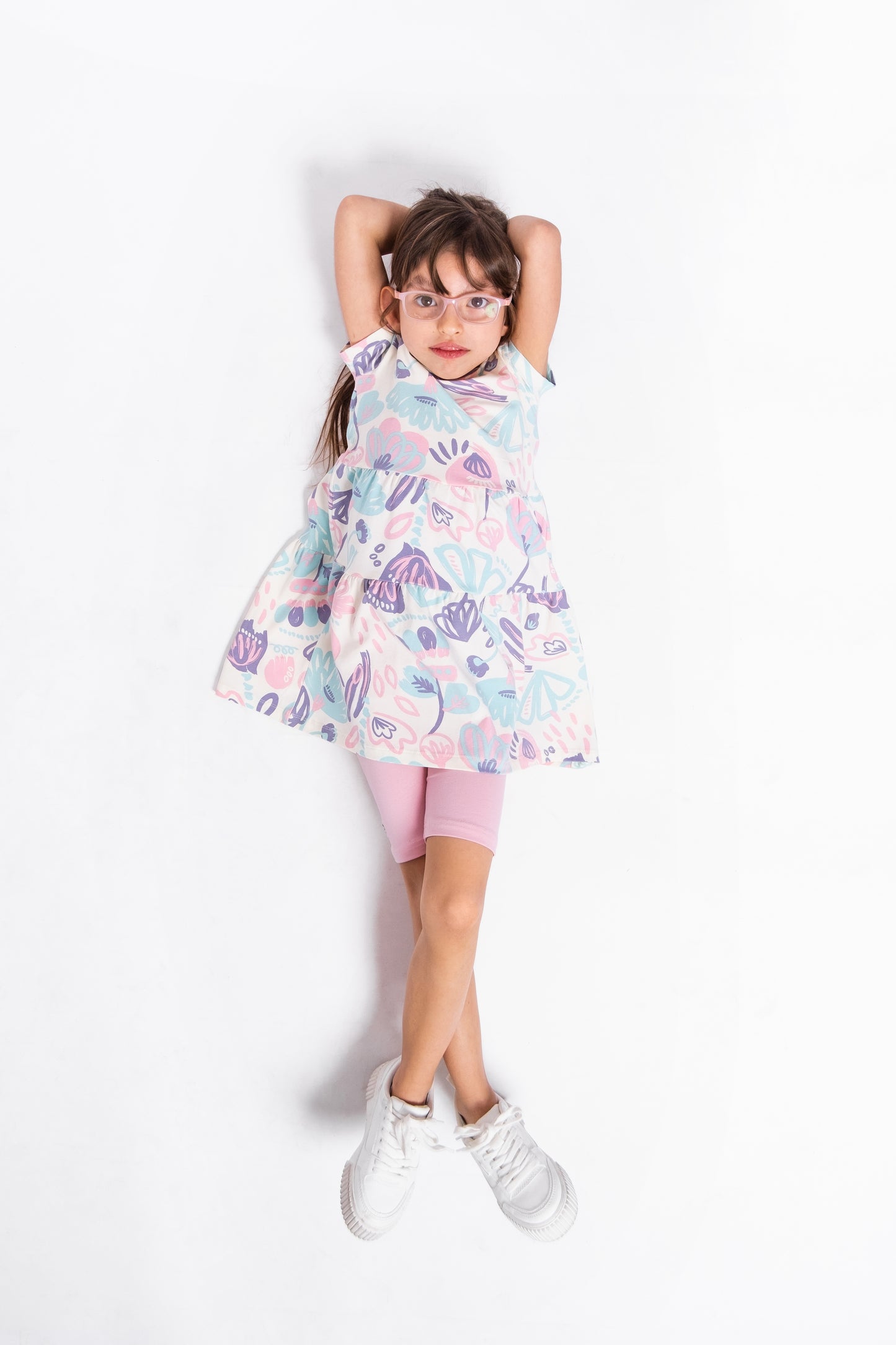 Cherubino "Garden Delight" Watercolor Floral Dress for Girls