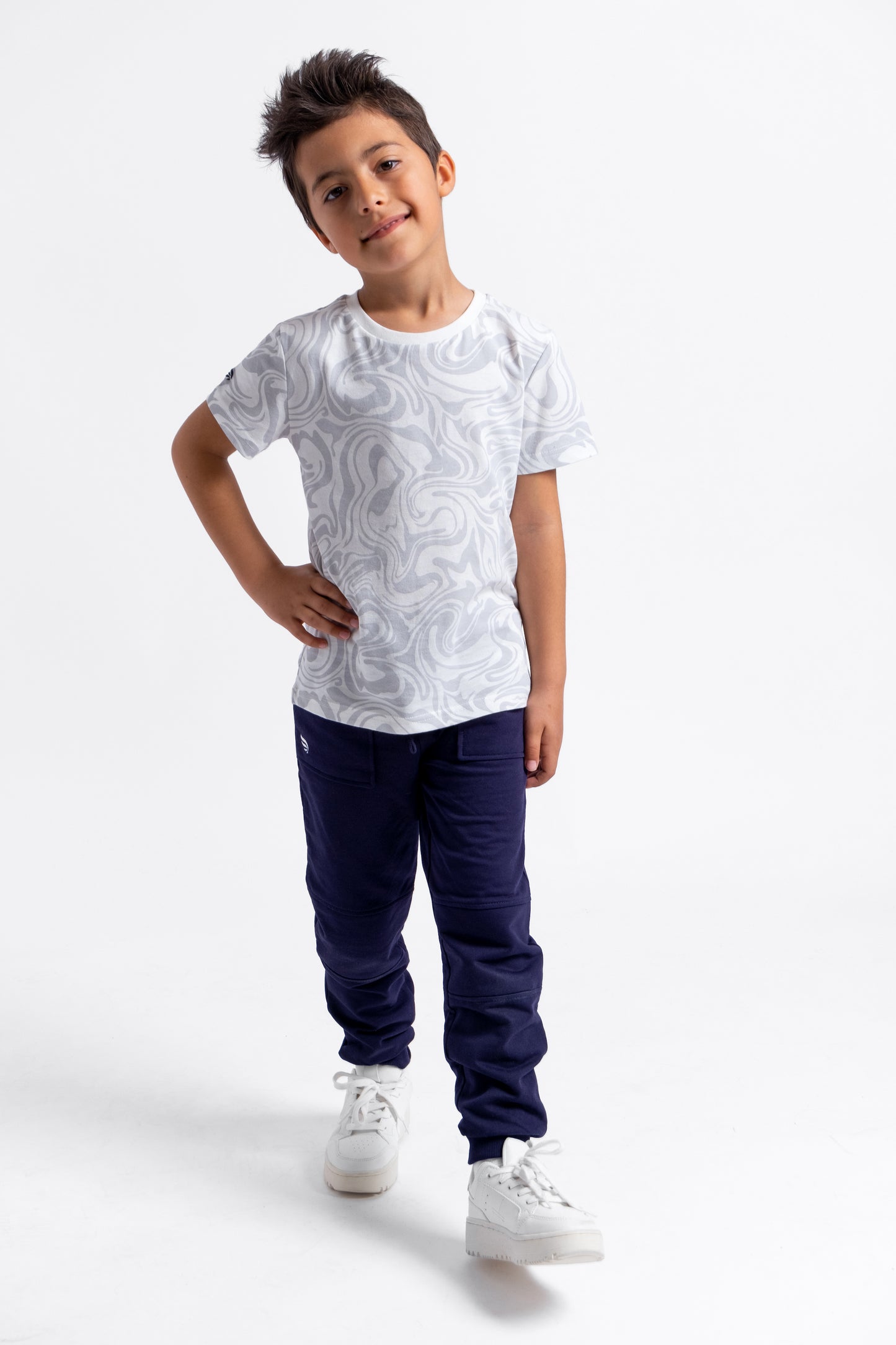 Short Sleeve T-Shirt in (Galaxy) Pattern - White