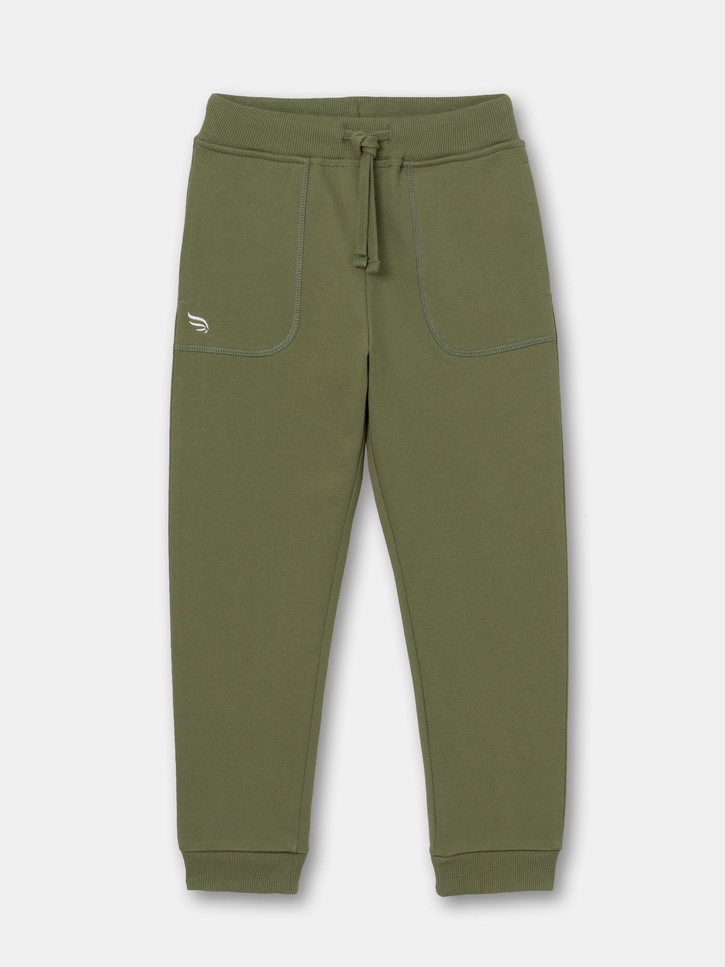 Solid Stitched Pocket Joggers with Drawstring Waistband - Olive