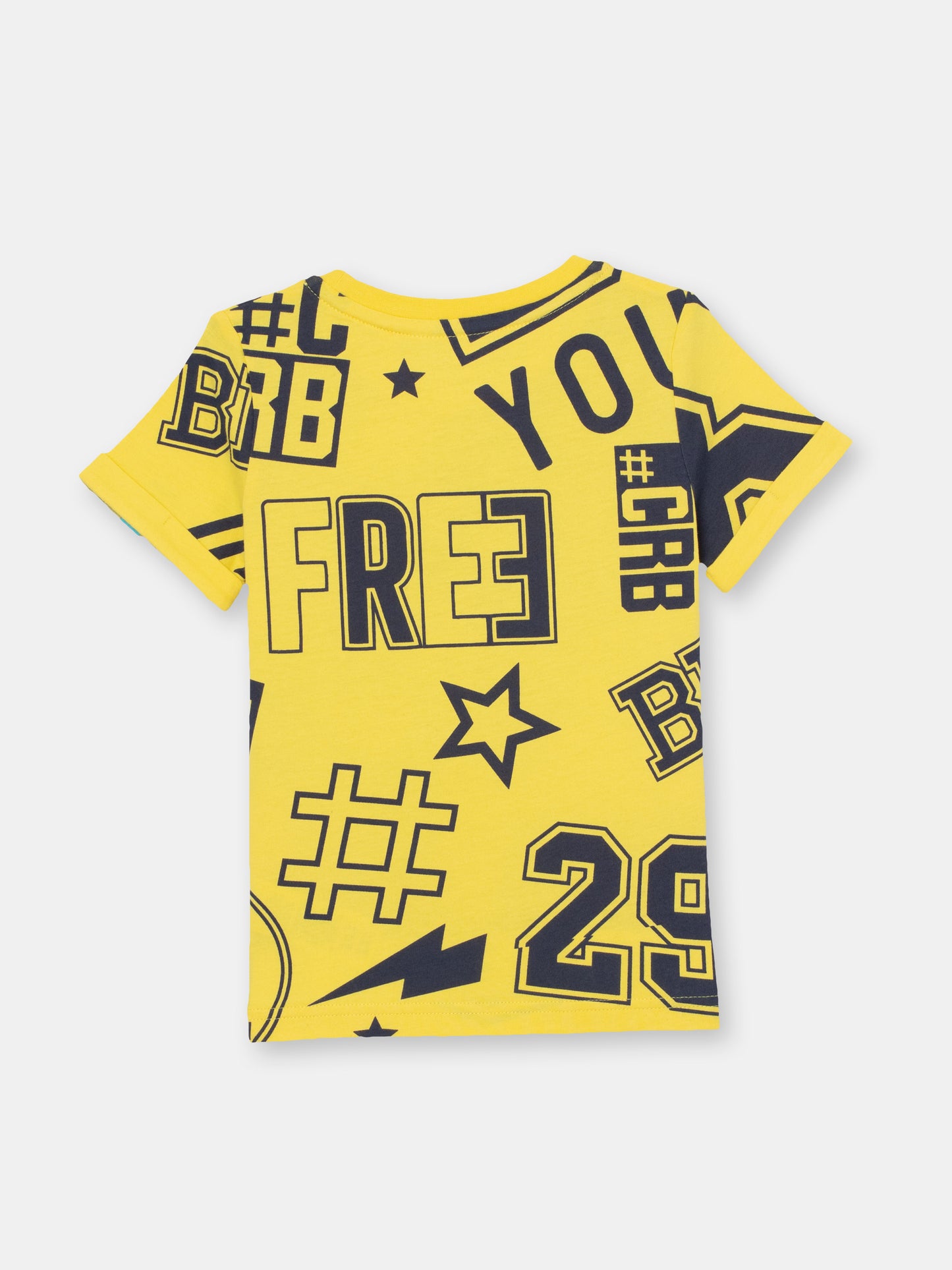 Cherubino Boys' Back-to-School Graphic T-Shirt in Yellow – Comfy Top for School, Play, and More