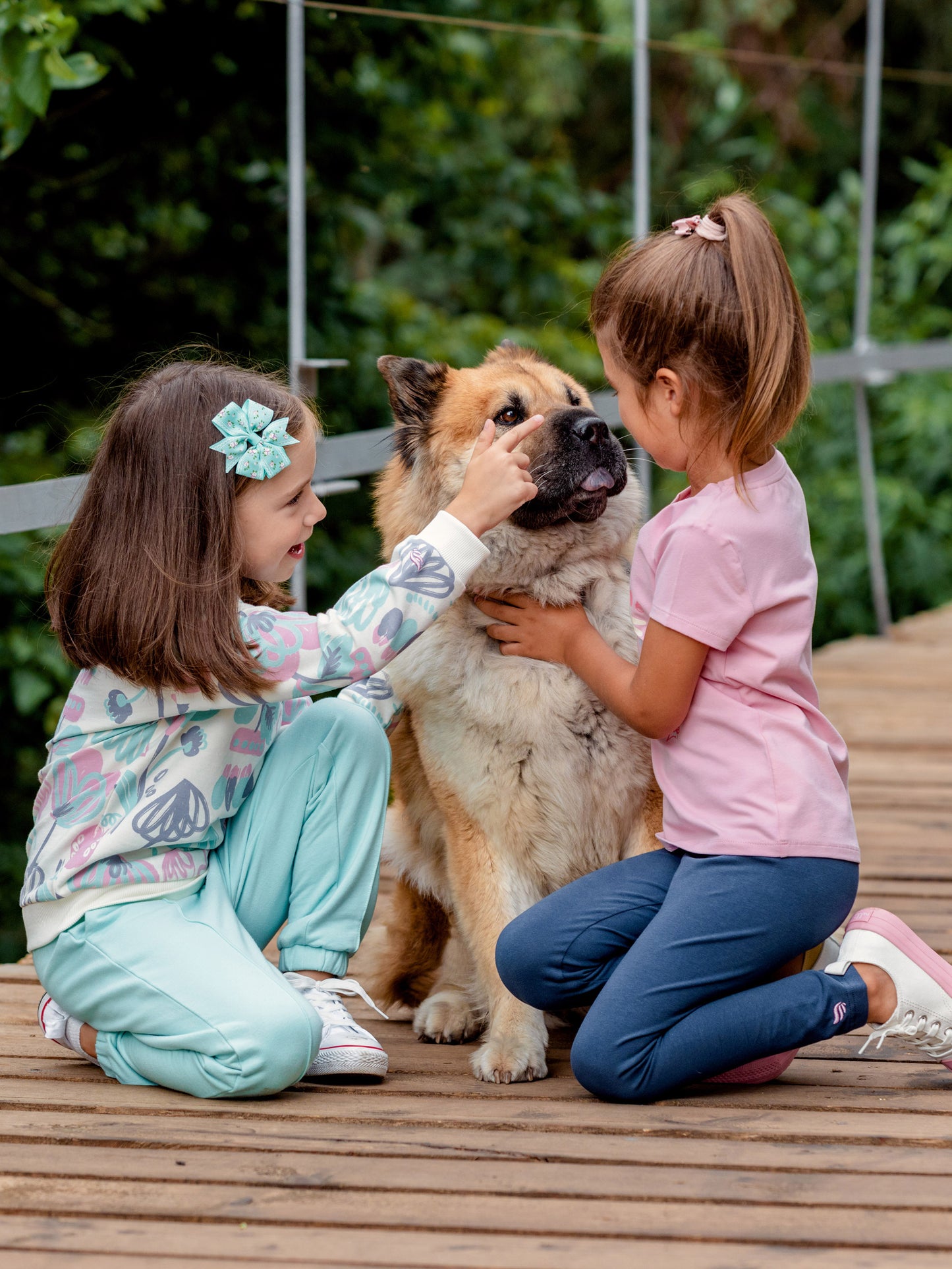 Patterned Sweatshirt (in Watercolor Floral) with embroidery - Ecru