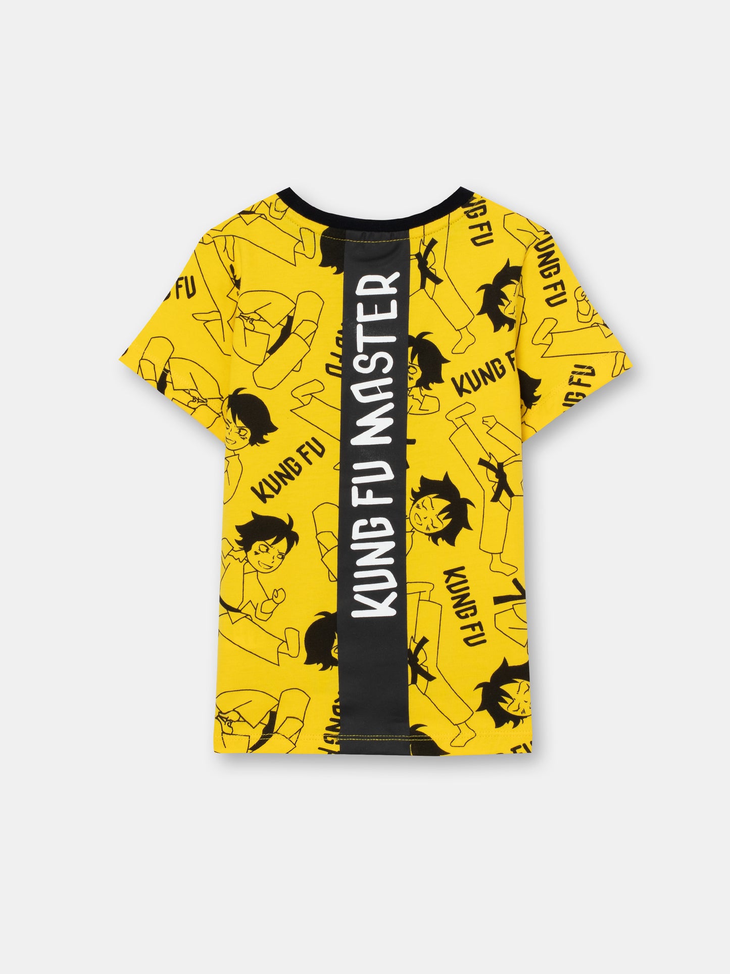 CWKB 62815-30-283 - Cherubino boys yellow t-shirt with kung fu master print - back