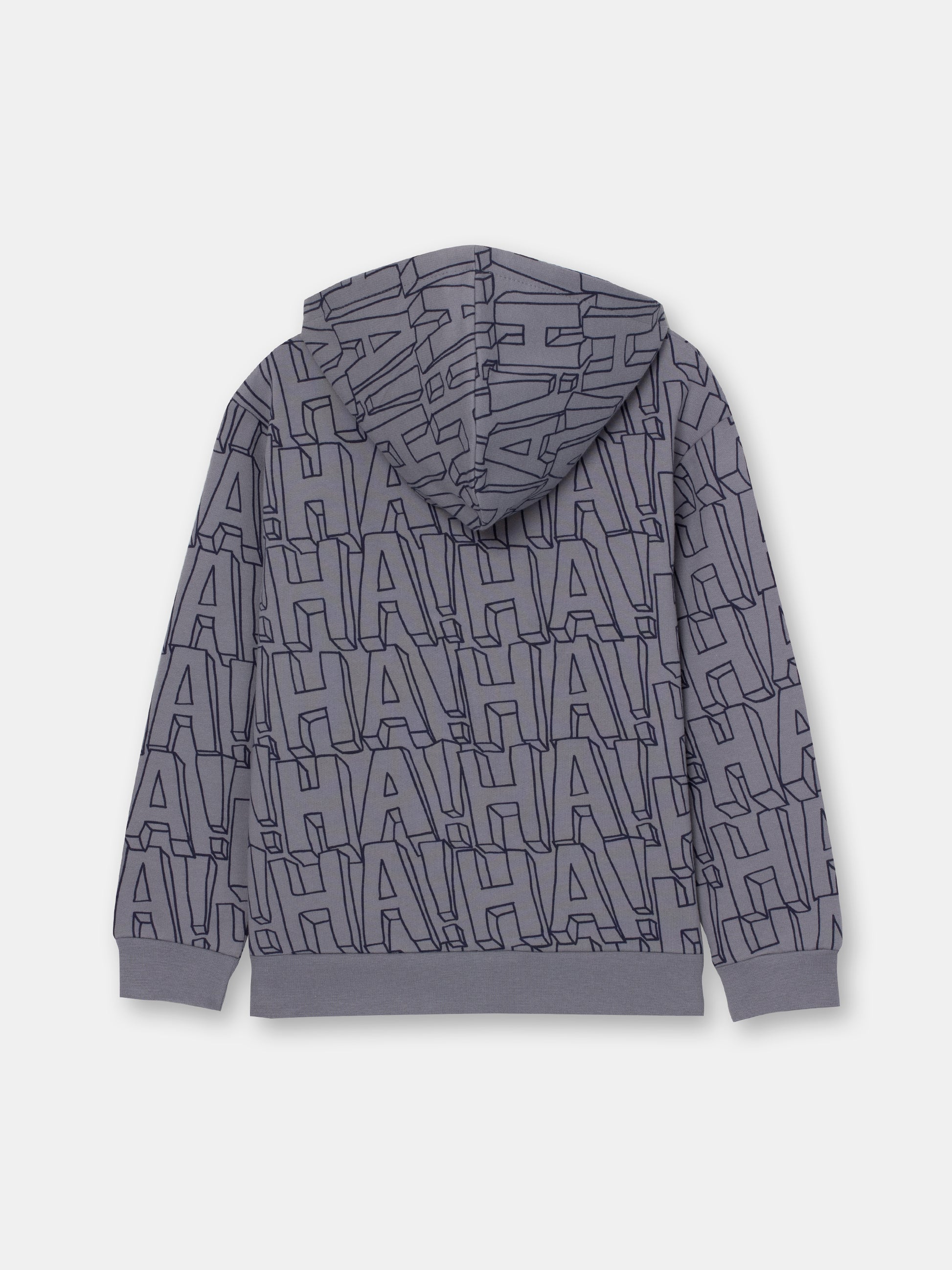 CWKB 62843-23-297 - Cherubino boys grey hoodie with smile print - back