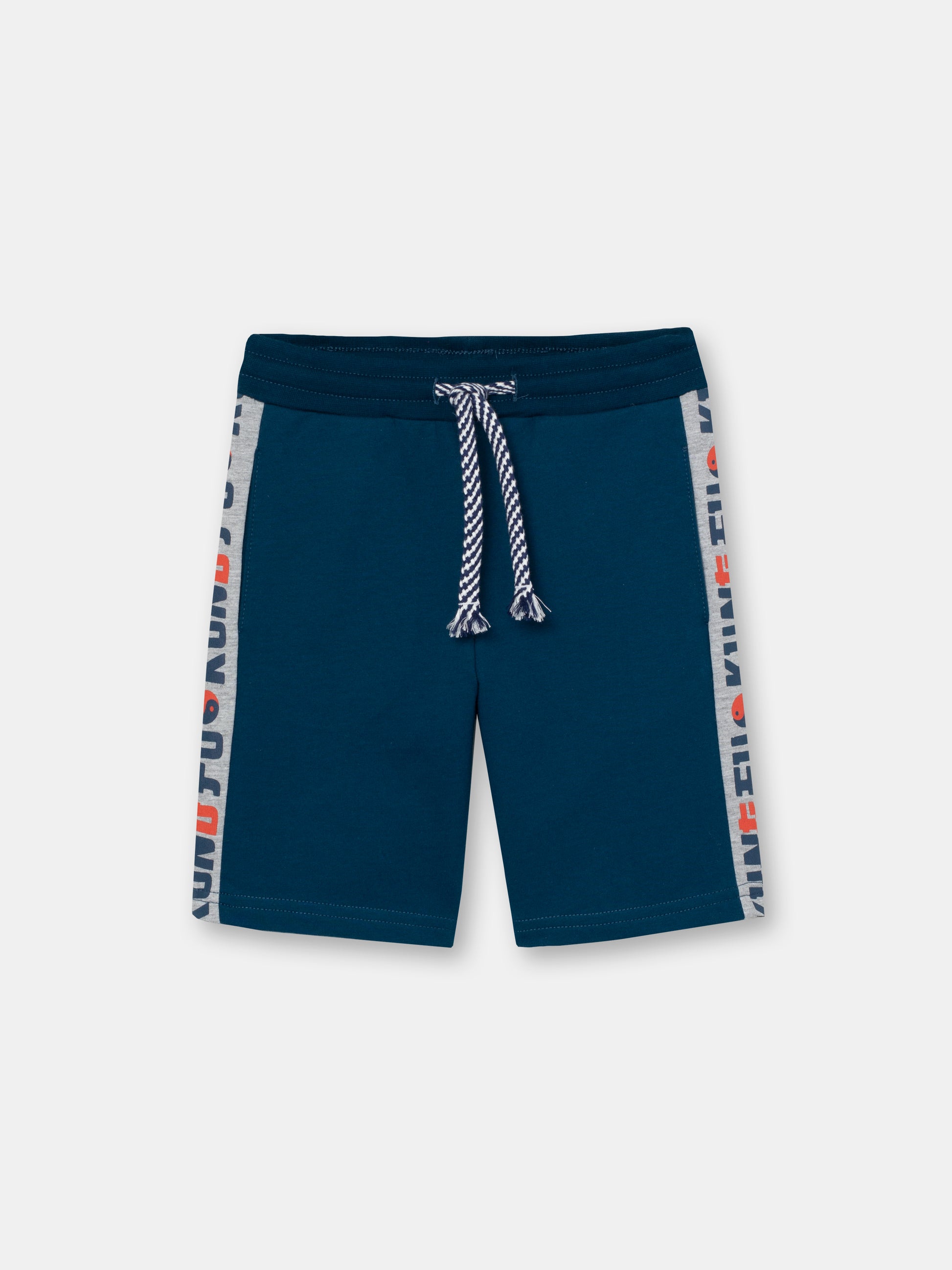 CWKB 70074-39-283 - Cherubino boys emerald shorts with kung fu print - front