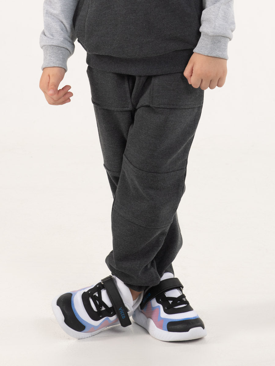 CWKB 70105-12-287 - Cherubino boys grey french terry pants with pockets - model1