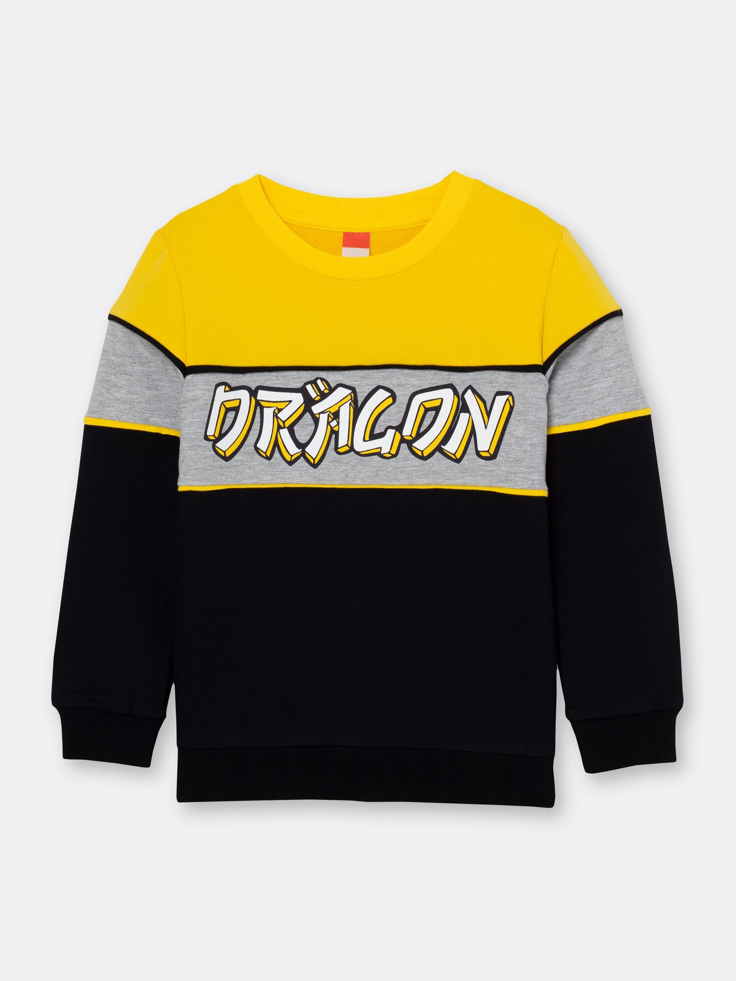 Boys Yellow Sweatshirt with Dragon Print