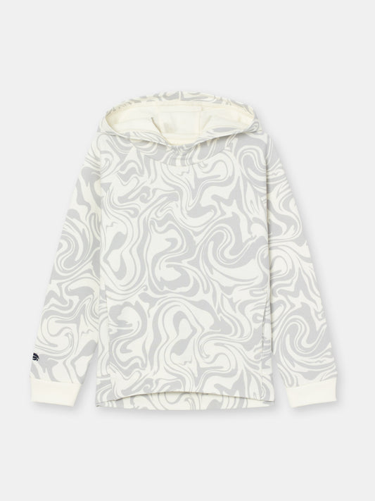 Hoodie Sweatshirt in (Galaxy) Pattern - White