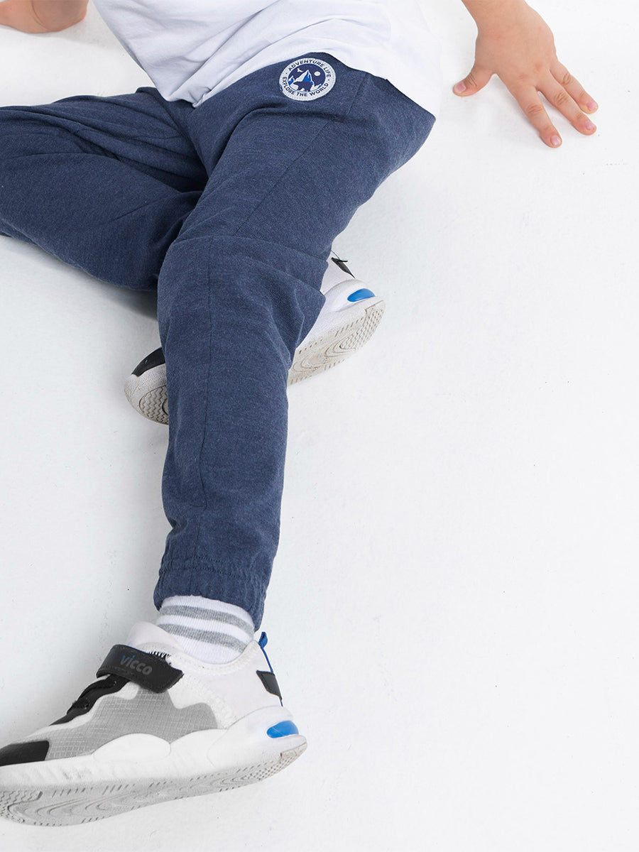 Boys Dark Blue Pants with Adventure Explorer Logo