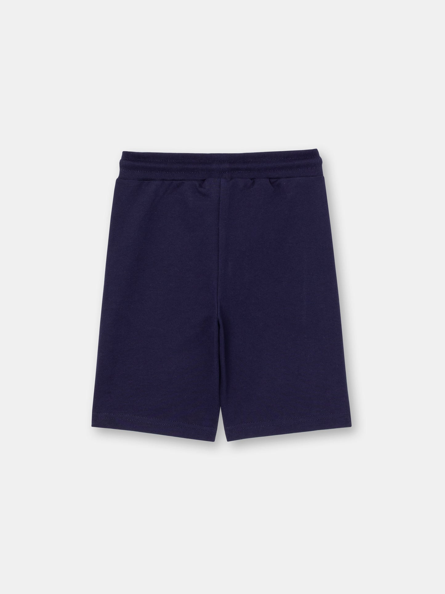 Solid Shorts with Drawstring Waistband - Dark Blue