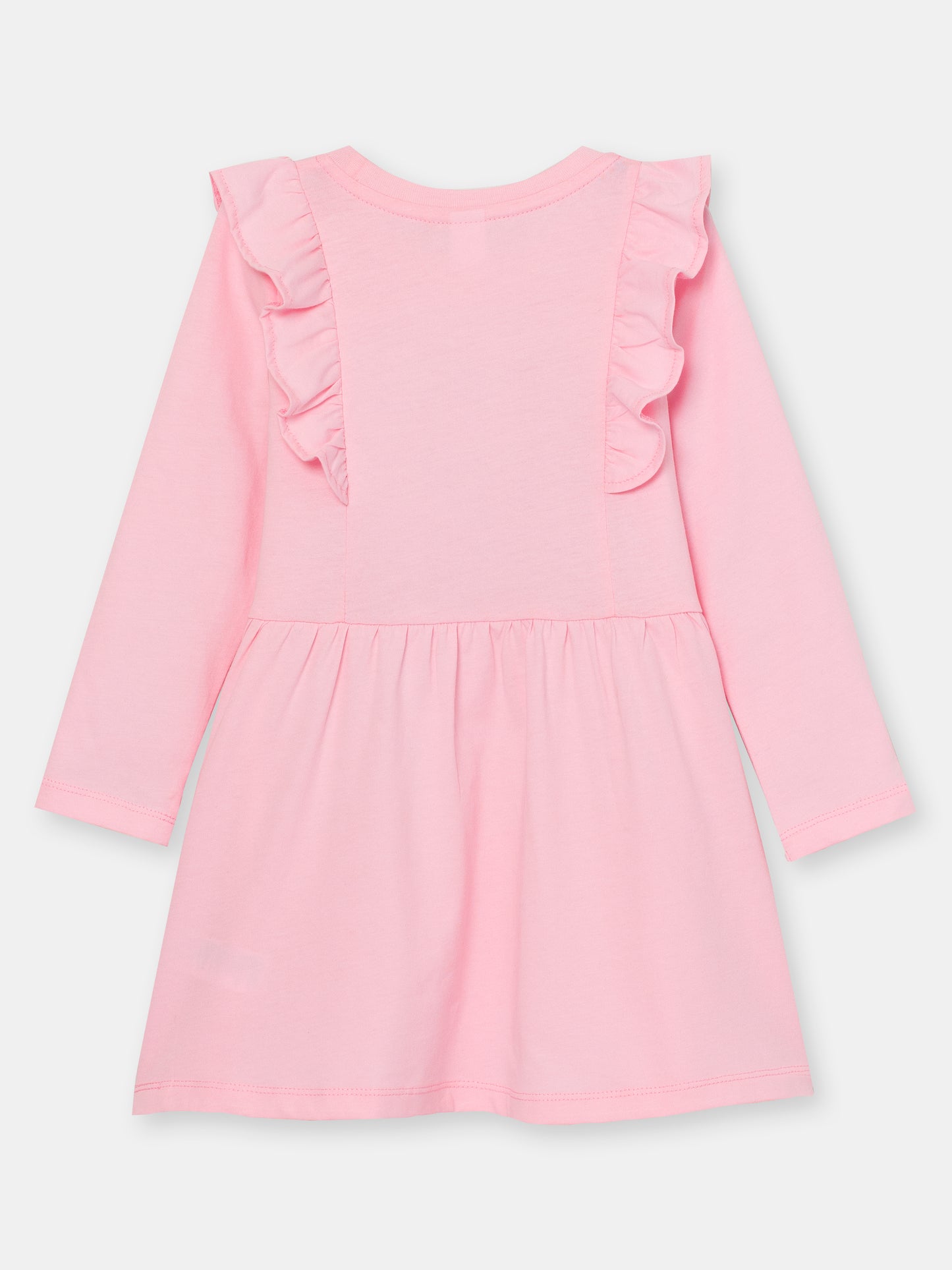 CWKG 62887-27-290 - Cherubino girls powder pink dress with rule the world print - back