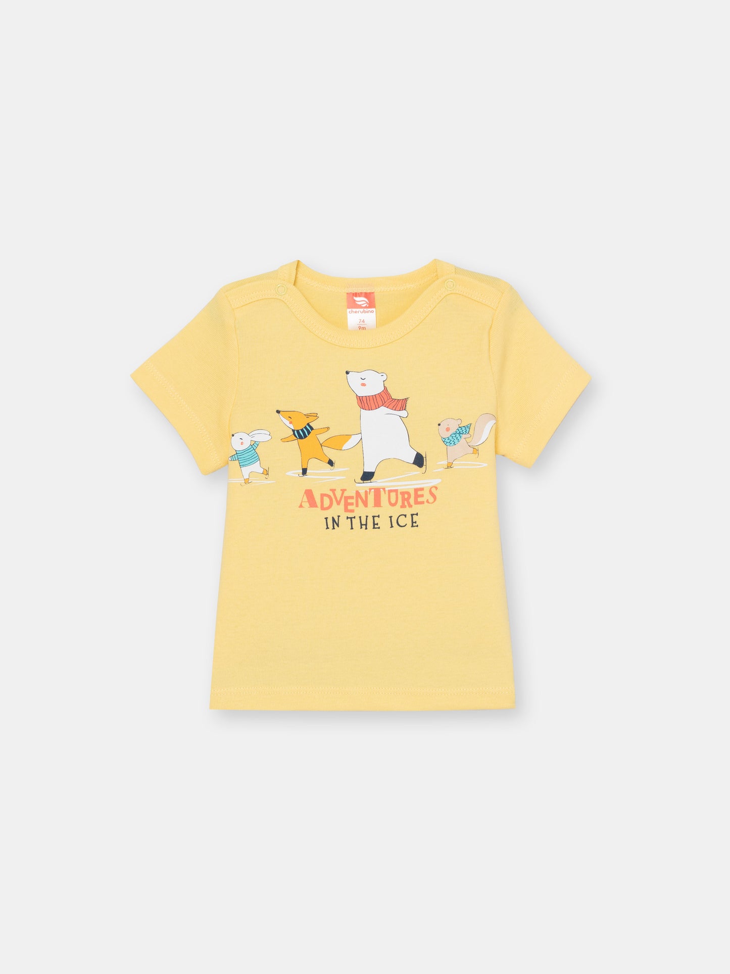 Baby Boys Yellow T-shirt with Ice Adventures Print