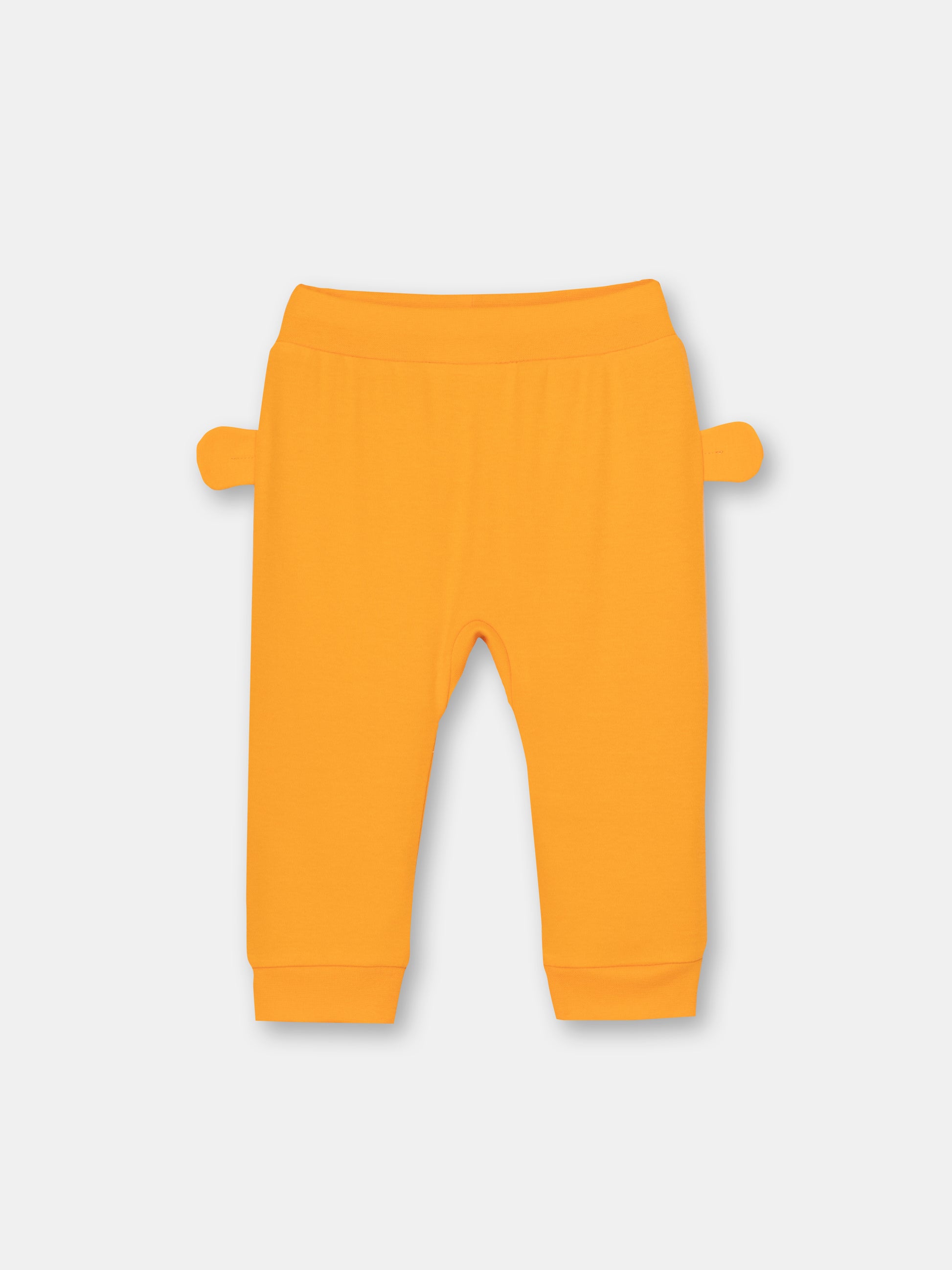 CWNB 70081-29-285 - Cherubino newborn baby boys orange pants with bear face print - front