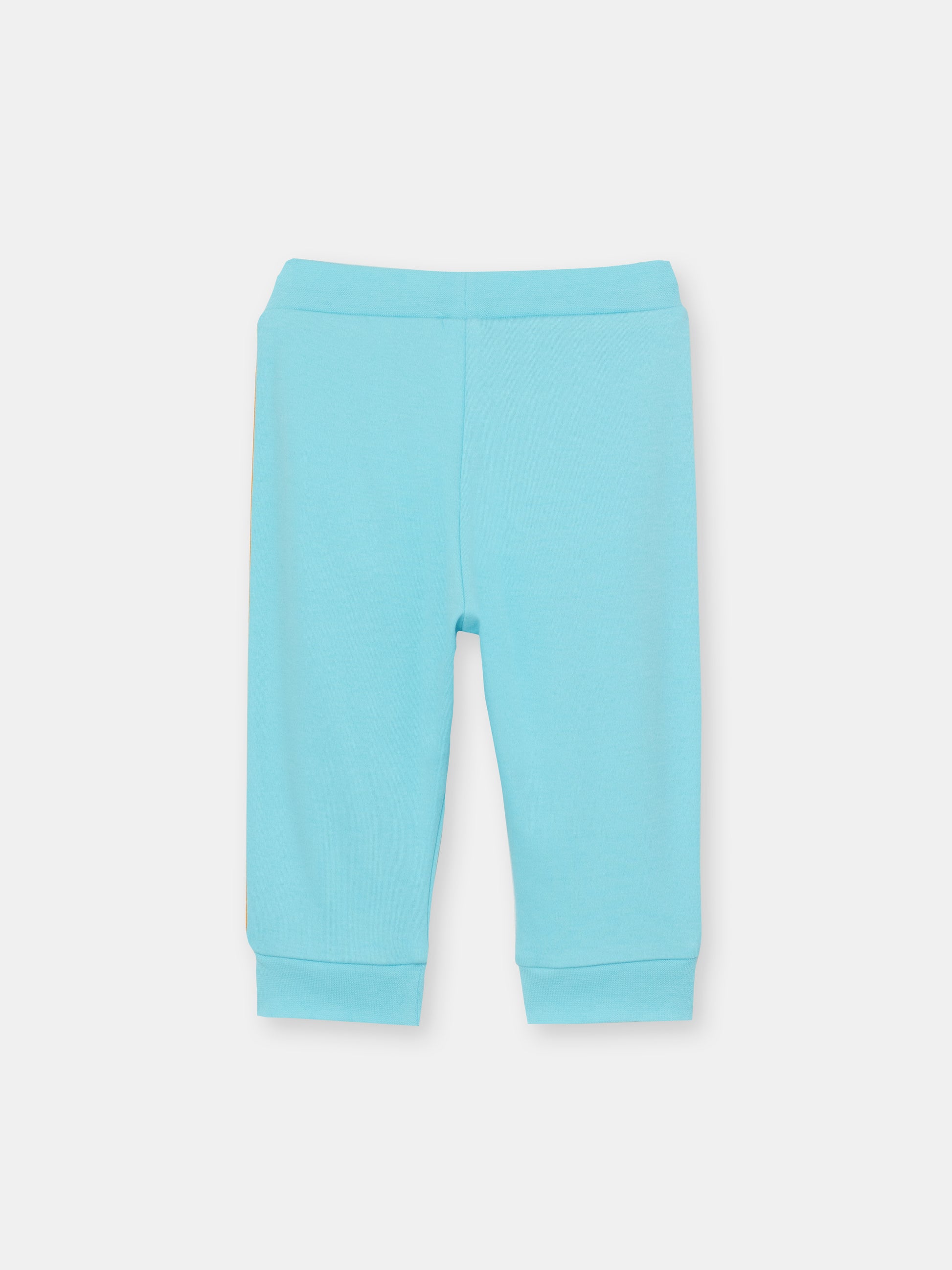 CWNB 70082-43-285 - Cherubino newborn baby boys sky blue pants with hello elefunto embroidery - back