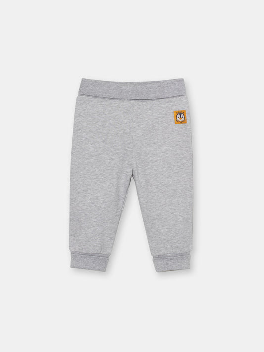 Newborn Baby Boys Grey Pants with Penguin Logo