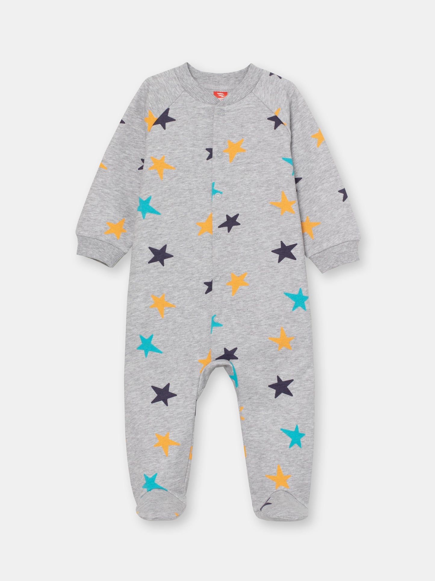 Newborn Baby Boys Grey Bodysuit with Stars Print