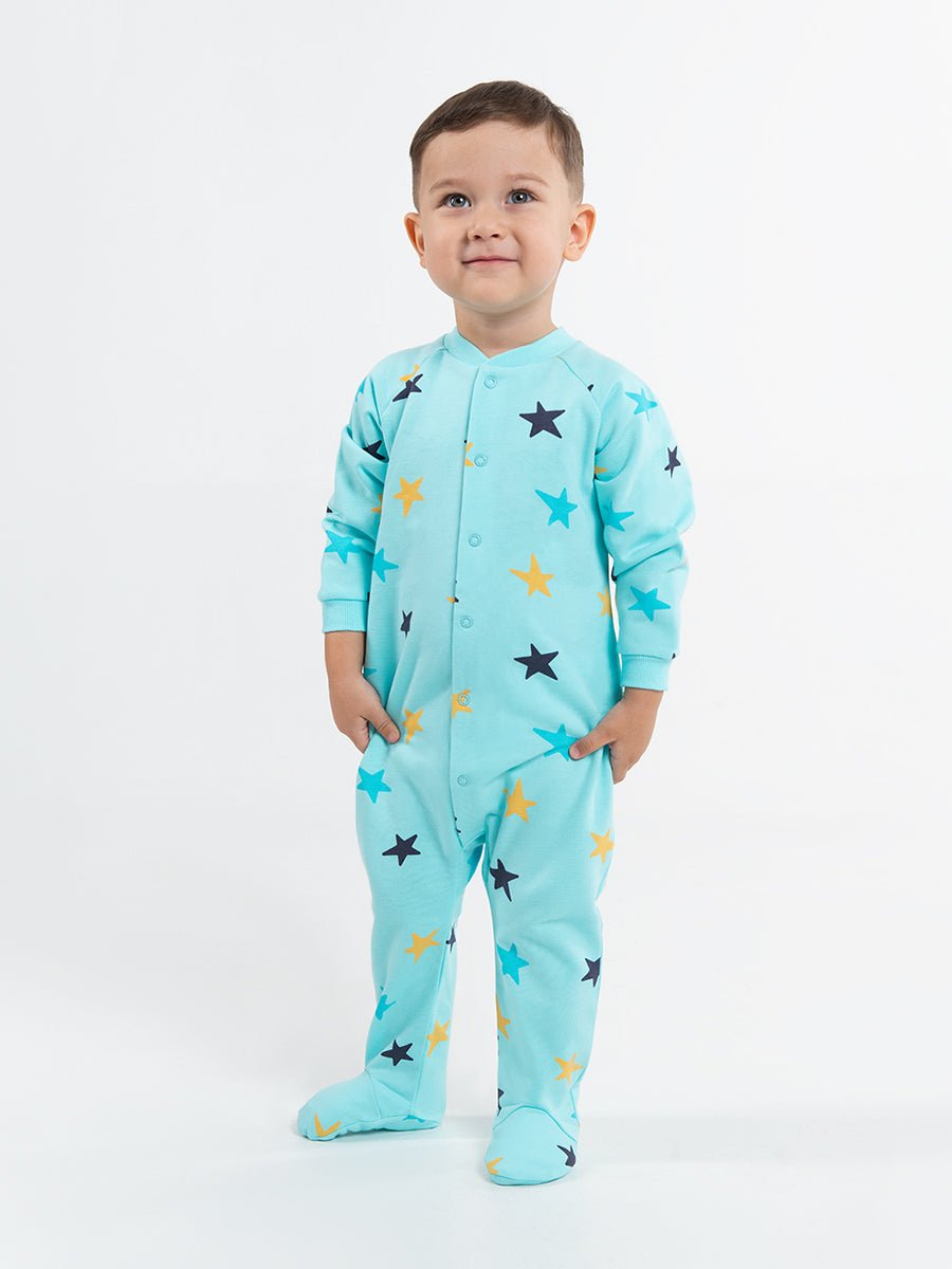 Newborn Baby Boys Atlantis Bodysuit with Stars Print
